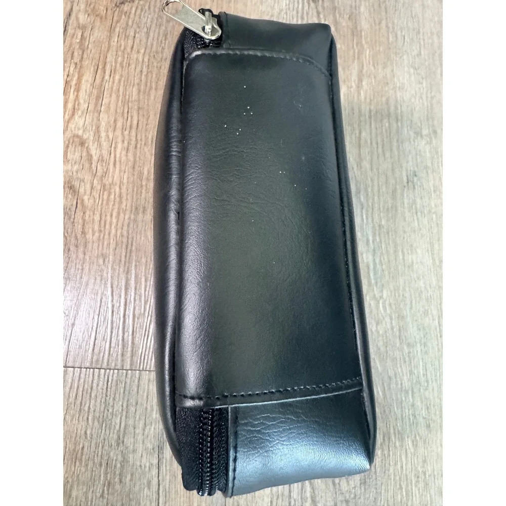 BMW Black Faux Leather First Aid Kit Pouch Zippered Automotive Organizer Bag
